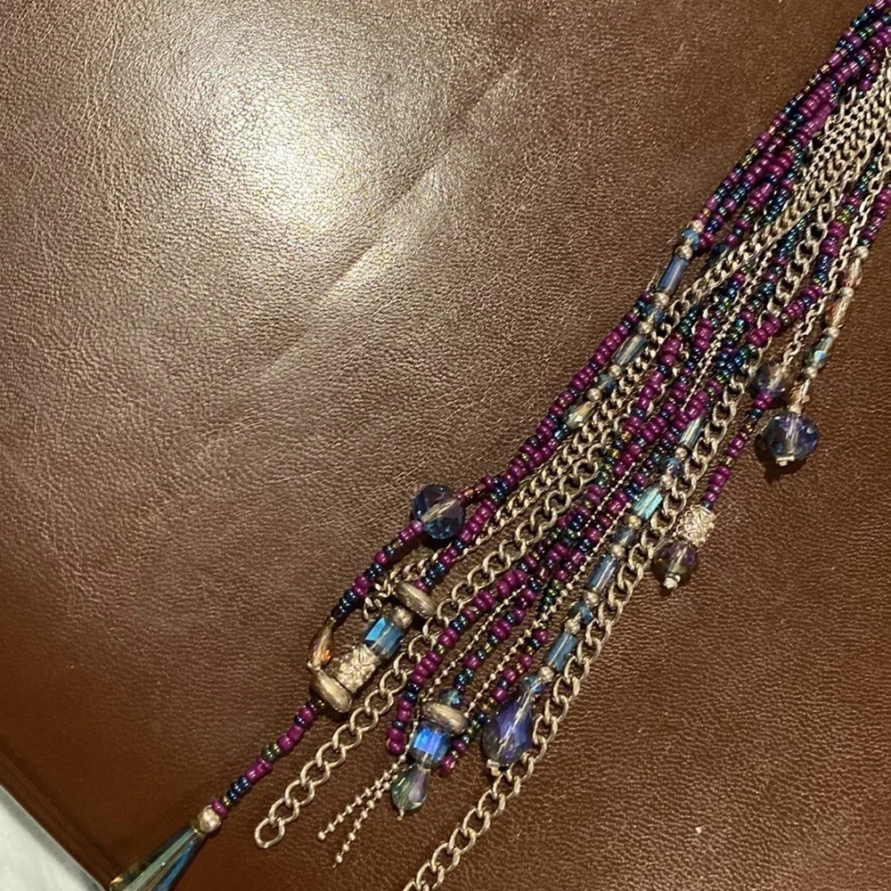 BREATH taking Triple strand necklace with long tassels